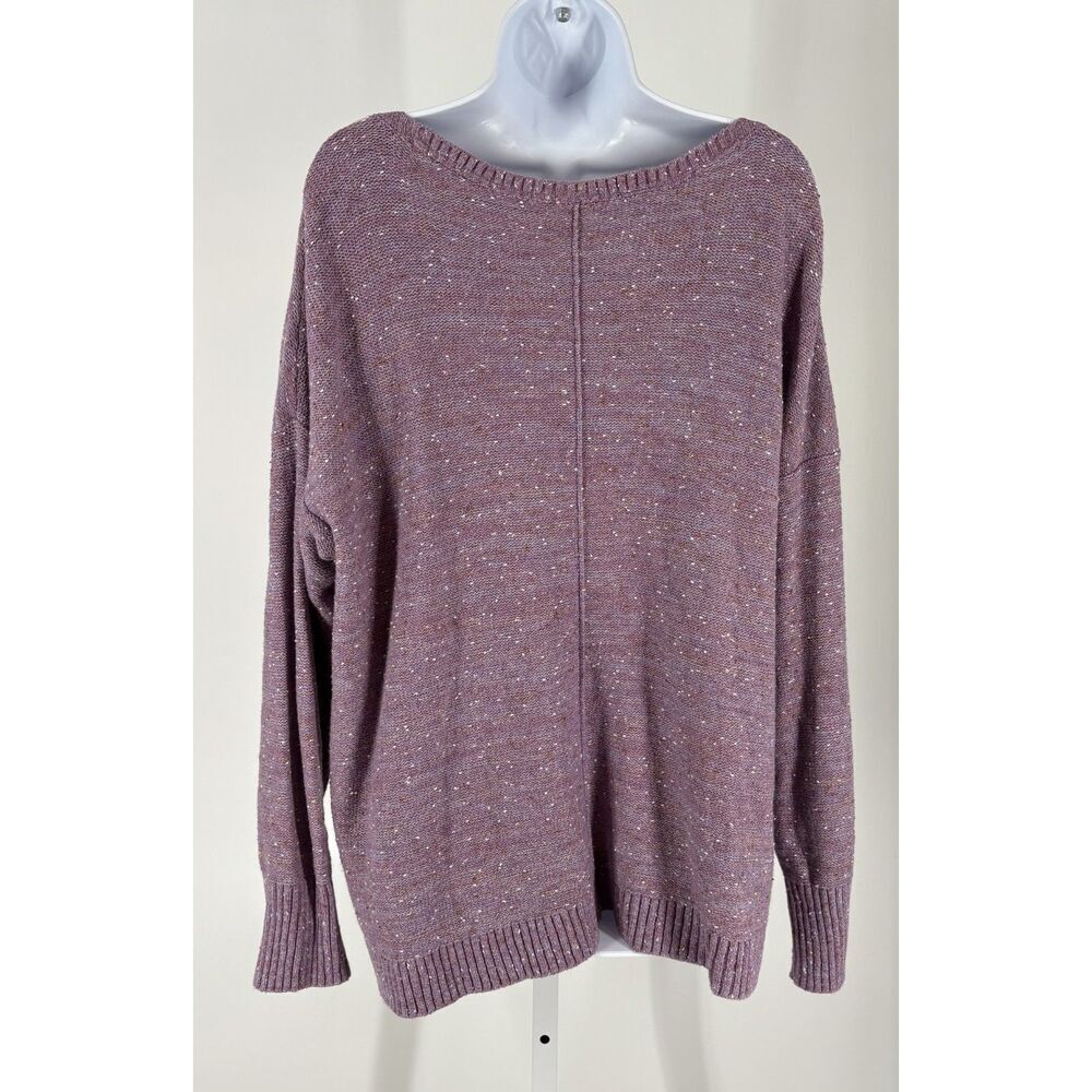 J.Jill Purple Textured Knit Sweater Long Sleeve Pullover - Picture 2 of 4